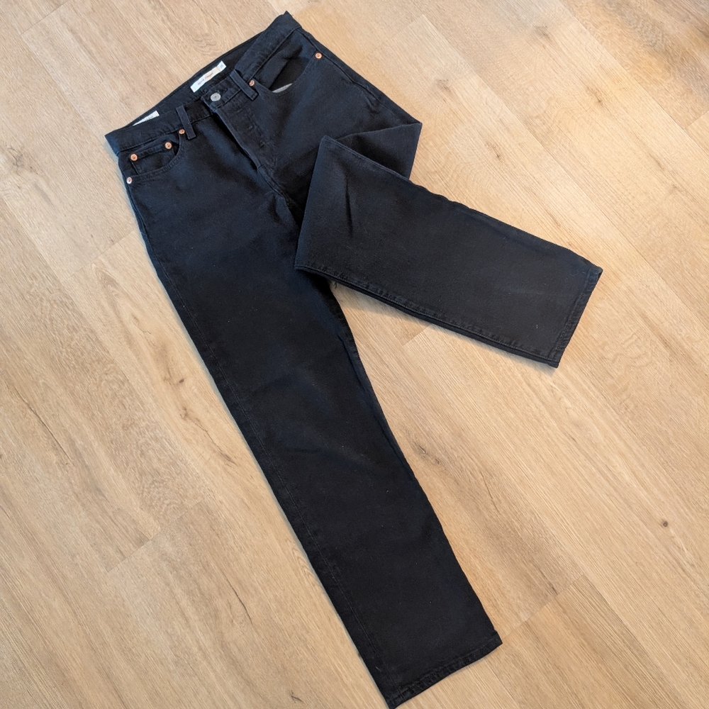 Levi's Wedgie Straight black high waist straight leg jeans denim size 26